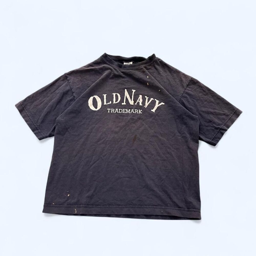 VTG 90s Old Navy Perfect Fade Retro Logo Cropped Fit T Shirt